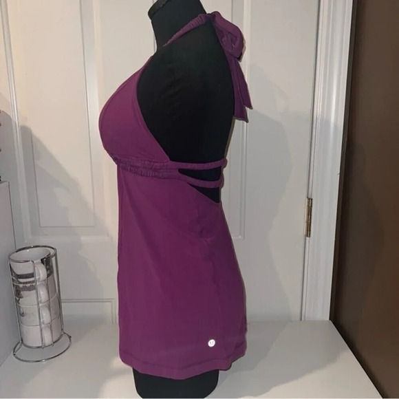 lululemon Dignity Halter Dewberry Tank Top Size 8 - Picture 2 of 5